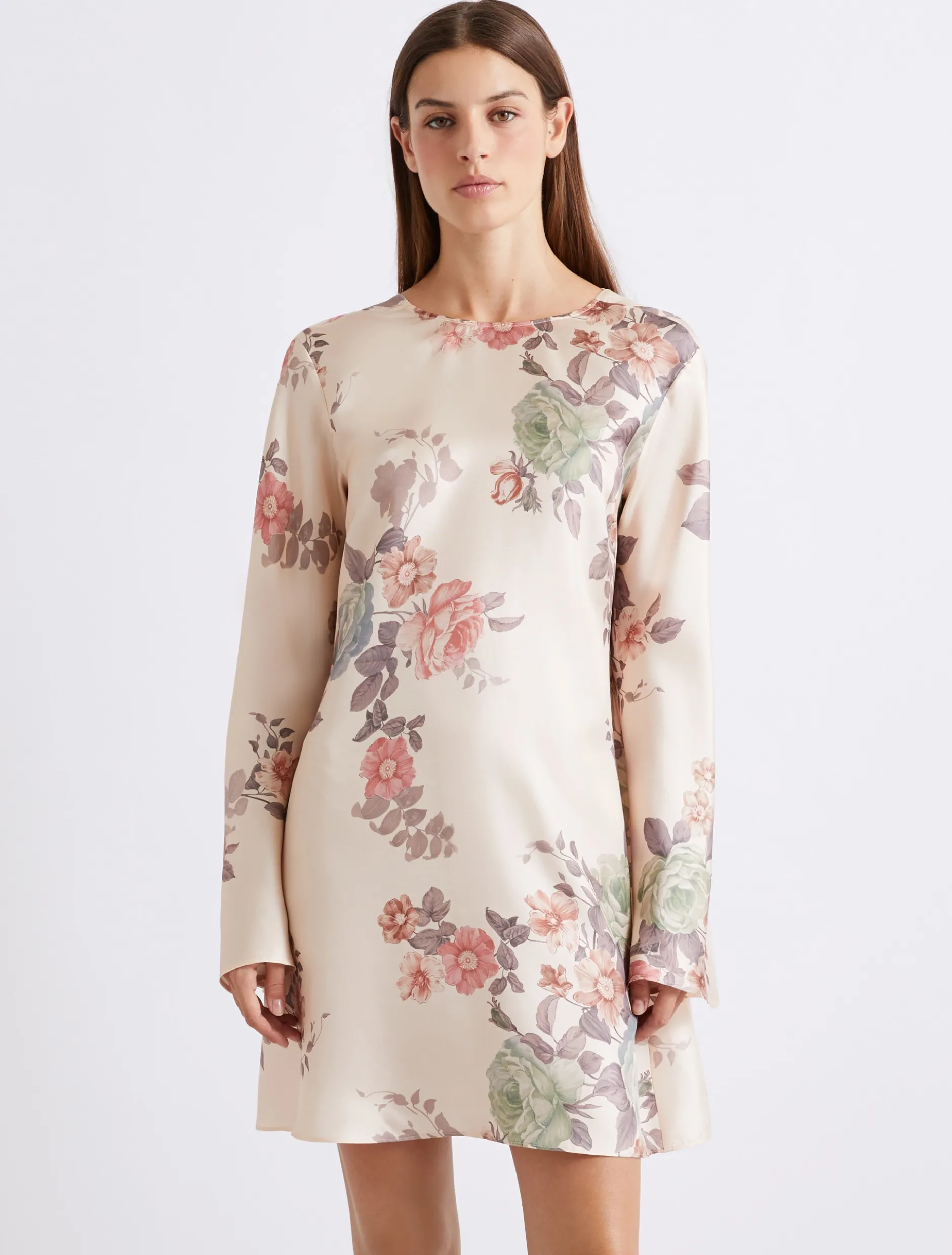 Abito svasato in twill di seta - CIPRIA