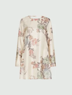 Abito svasato in twill di seta - CIPRIA