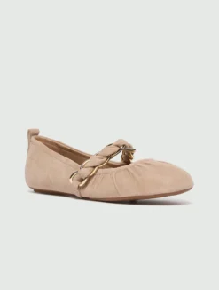 Ballerina in pelle scamosciata con catena - NUDO