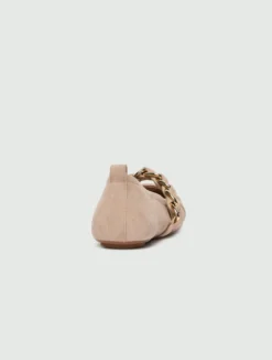 Ballerina in pelle scamosciata con catena - NUDO