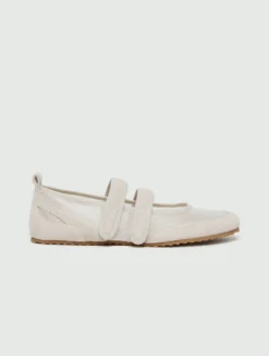 Ballerina in rete e suede - BIANCO SPORCO