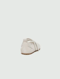 Ballerina in rete e suede - BIANCO SPORCO