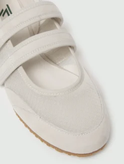 Ballerina in rete e suede - BIANCO SPORCO