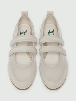 Ballerina in rete e suede - BIANCO SPORCO