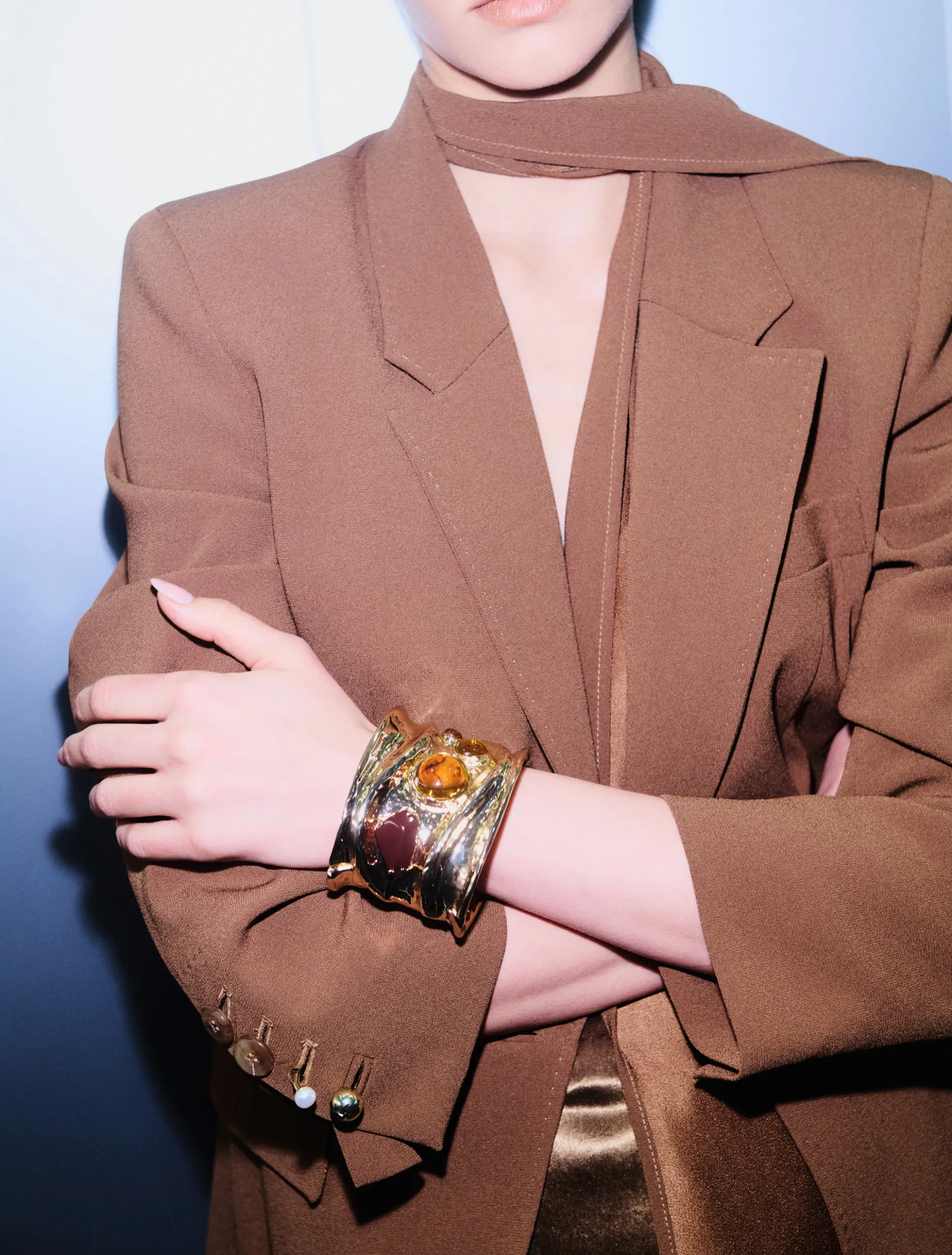 Bangle con dettagli effetto occhio di tigre - AMBRA