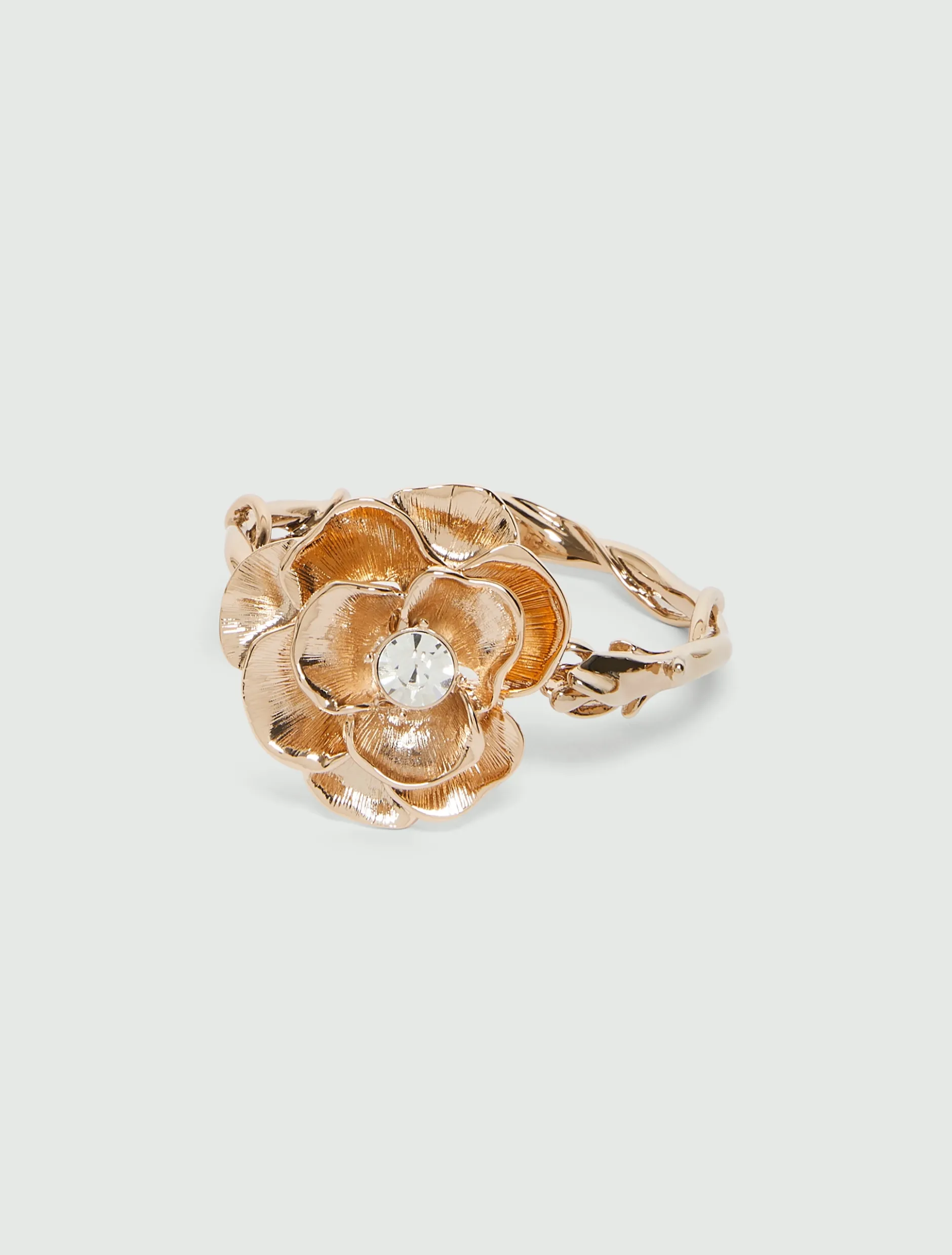 Bangle con rosa e cristallo - ORO