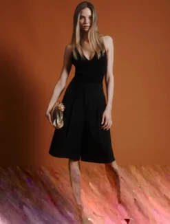Bermuda in envers satin - NERO