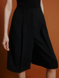 Bermuda in envers satin - NERO