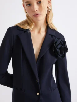 Blazer aderente in jersey - BLU