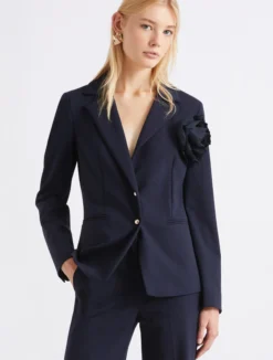 Blazer aderente in jersey - BLU