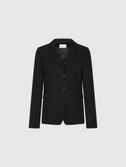 Blazer aderente in tela stretch - NERO
