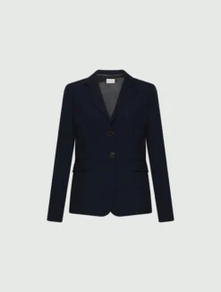 Blazer aderente in tela stretch - BLU NOTTE