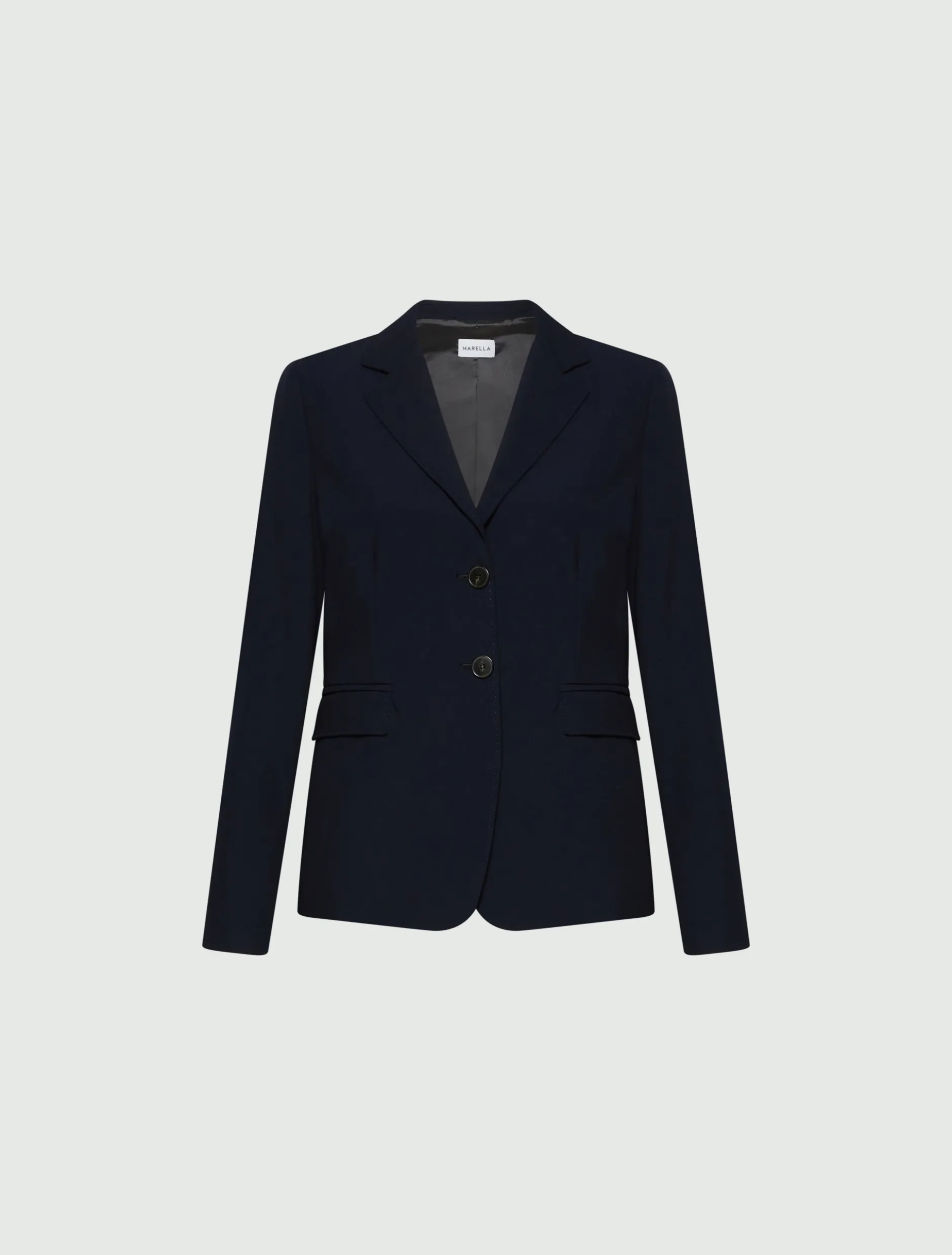 Blazer aderente in tela stretch - BLU NOTTE