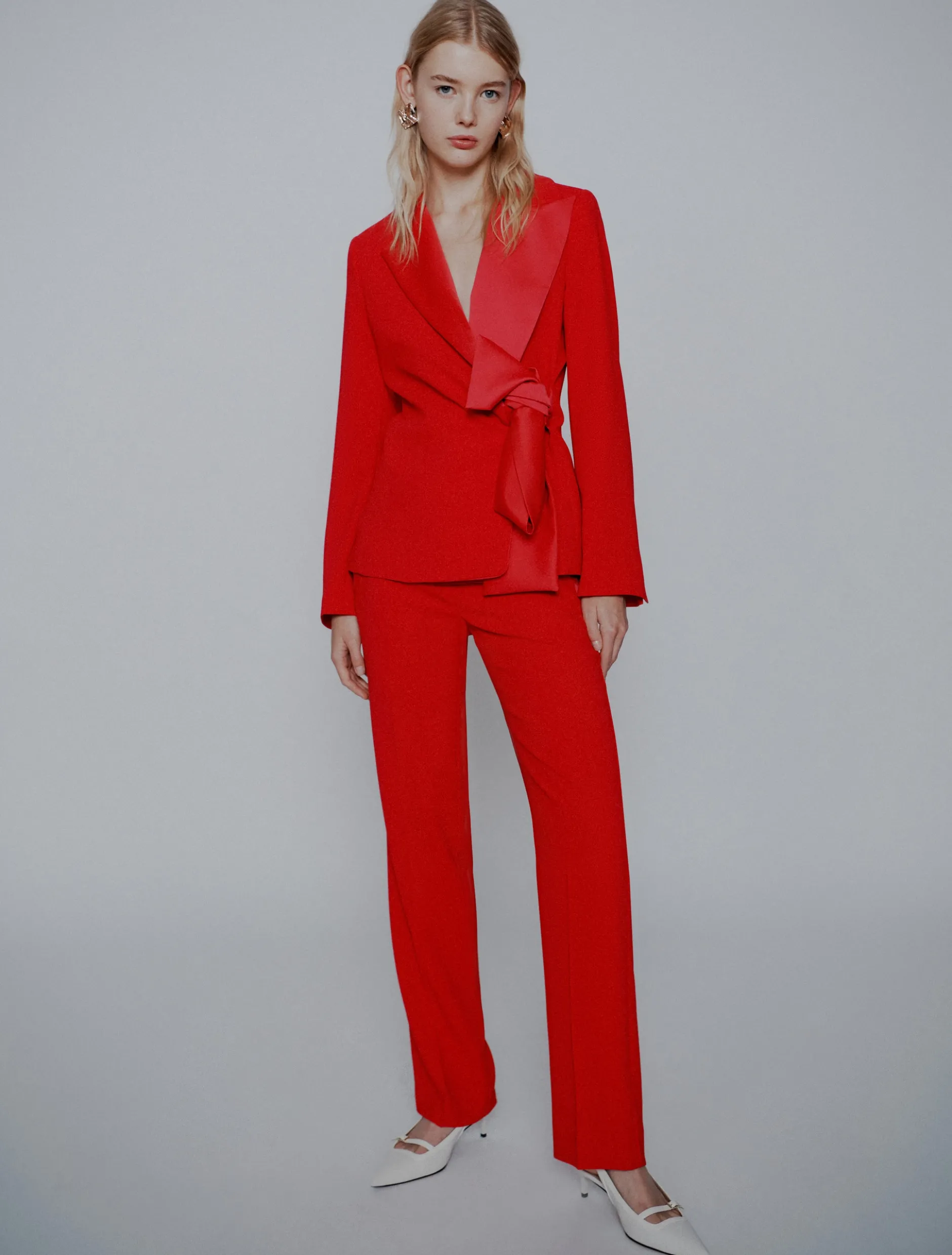 Blazer con fiocco - ROSSO