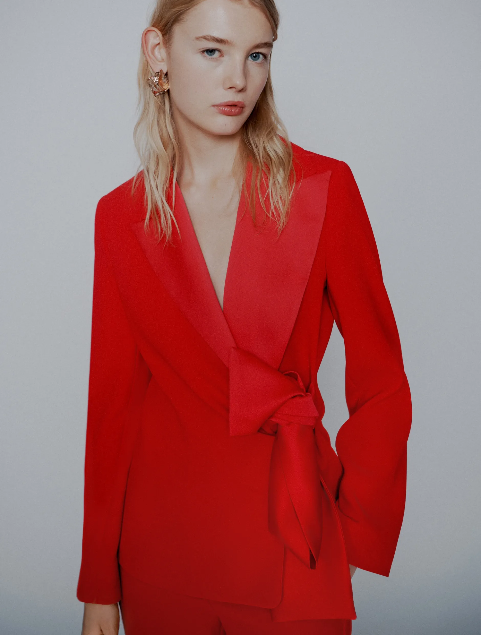Blazer con fiocco - ROSSO