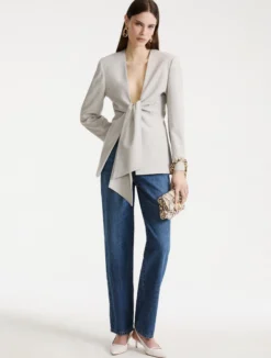 Blazer con nodo - GRIGIO CHIARO