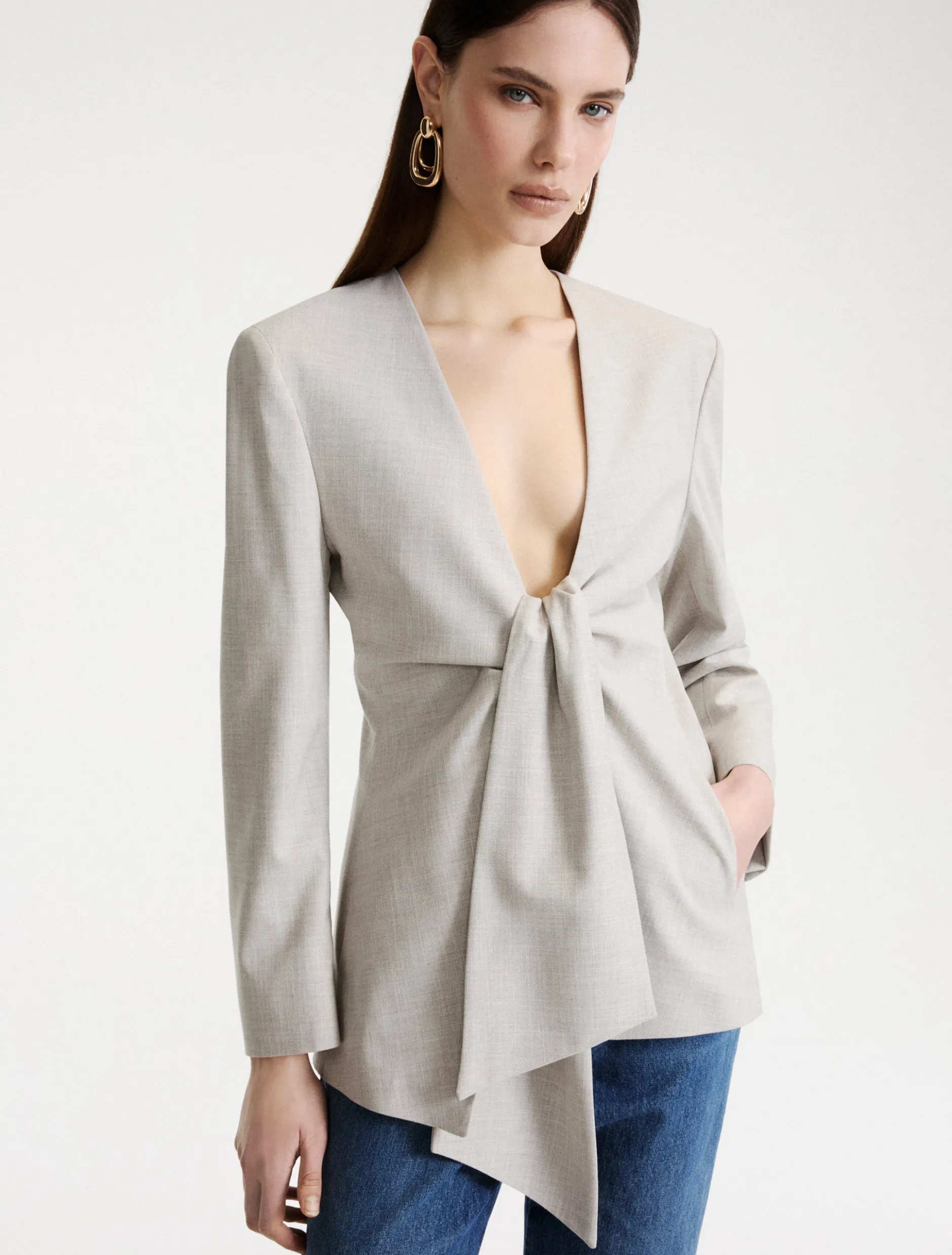 Blazer con nodo - GRIGIO CHIARO