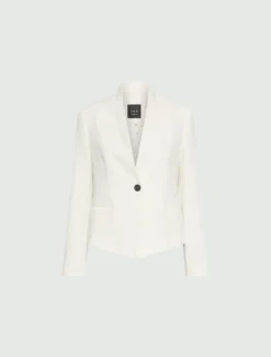 Blazer corto in envers satin - BIANCO LANA