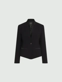 Blazer corto in envers satin - NERO