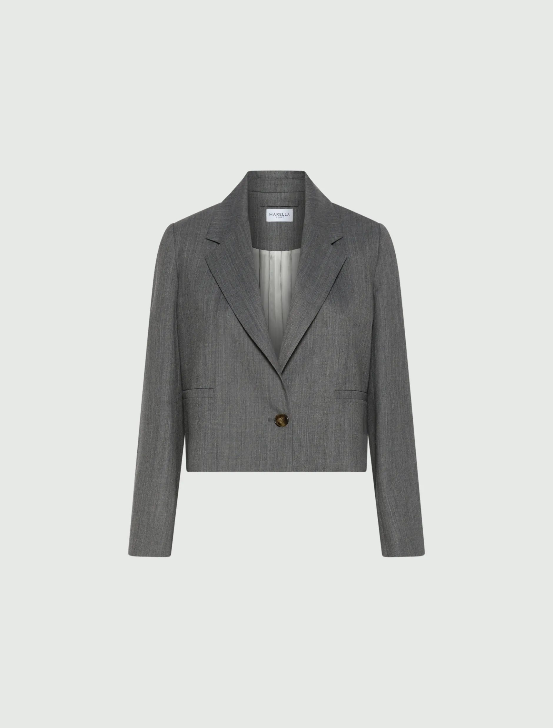 Blazer corto in gabardina - GRIGIO MELANGE