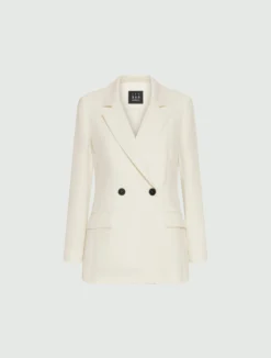 Blazer doppiopetto in envers satin - BIANCO LANA