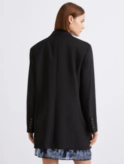 Blazer doppiopetto in pura lana - NERO