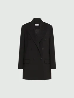 Blazer doppiopetto in pura lana - NERO