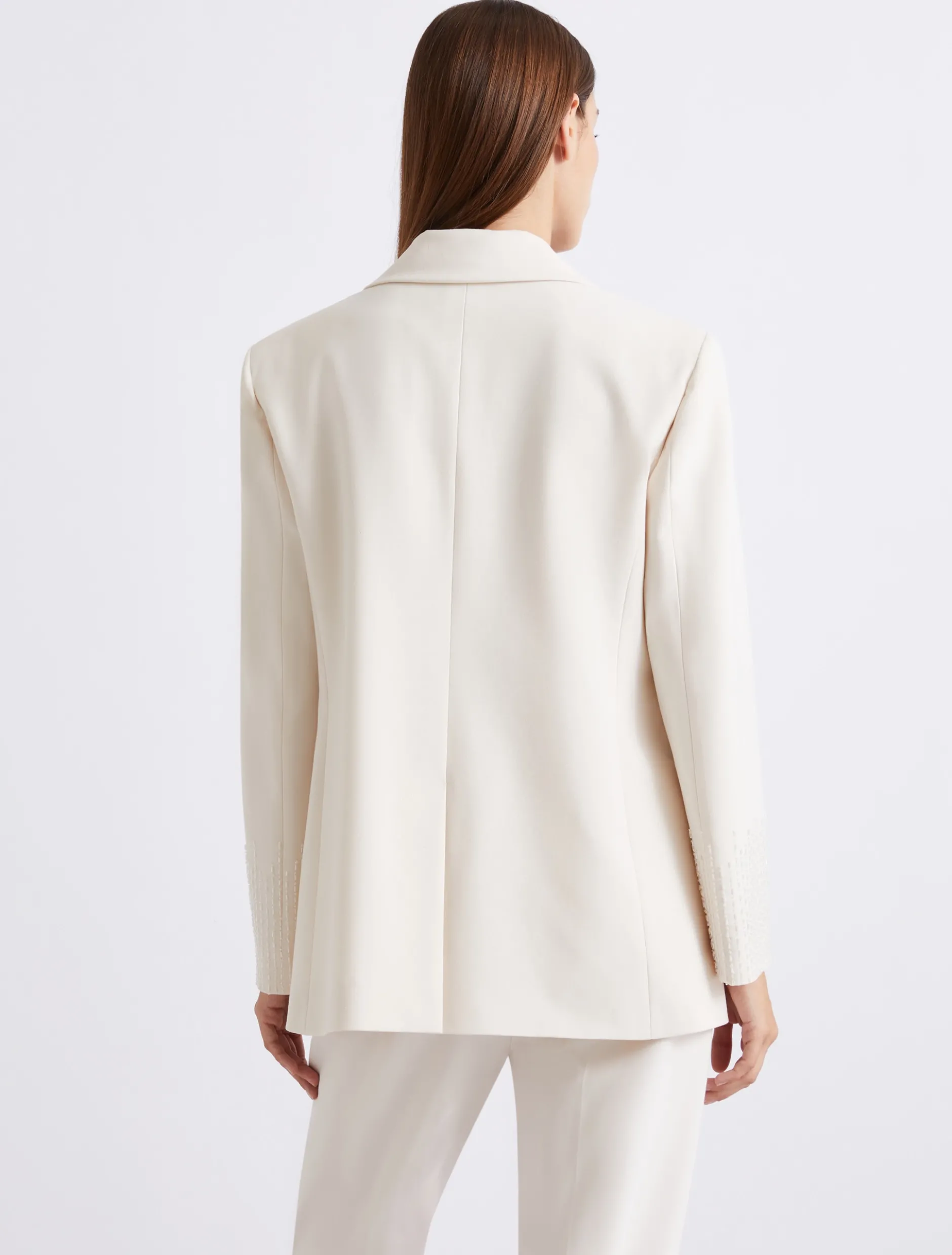 Blazer dritto in tela stretch - BIANCO