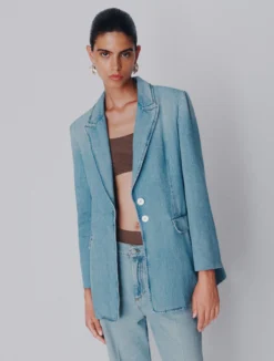 Blazer in denim chiaro - BLUE JEANS