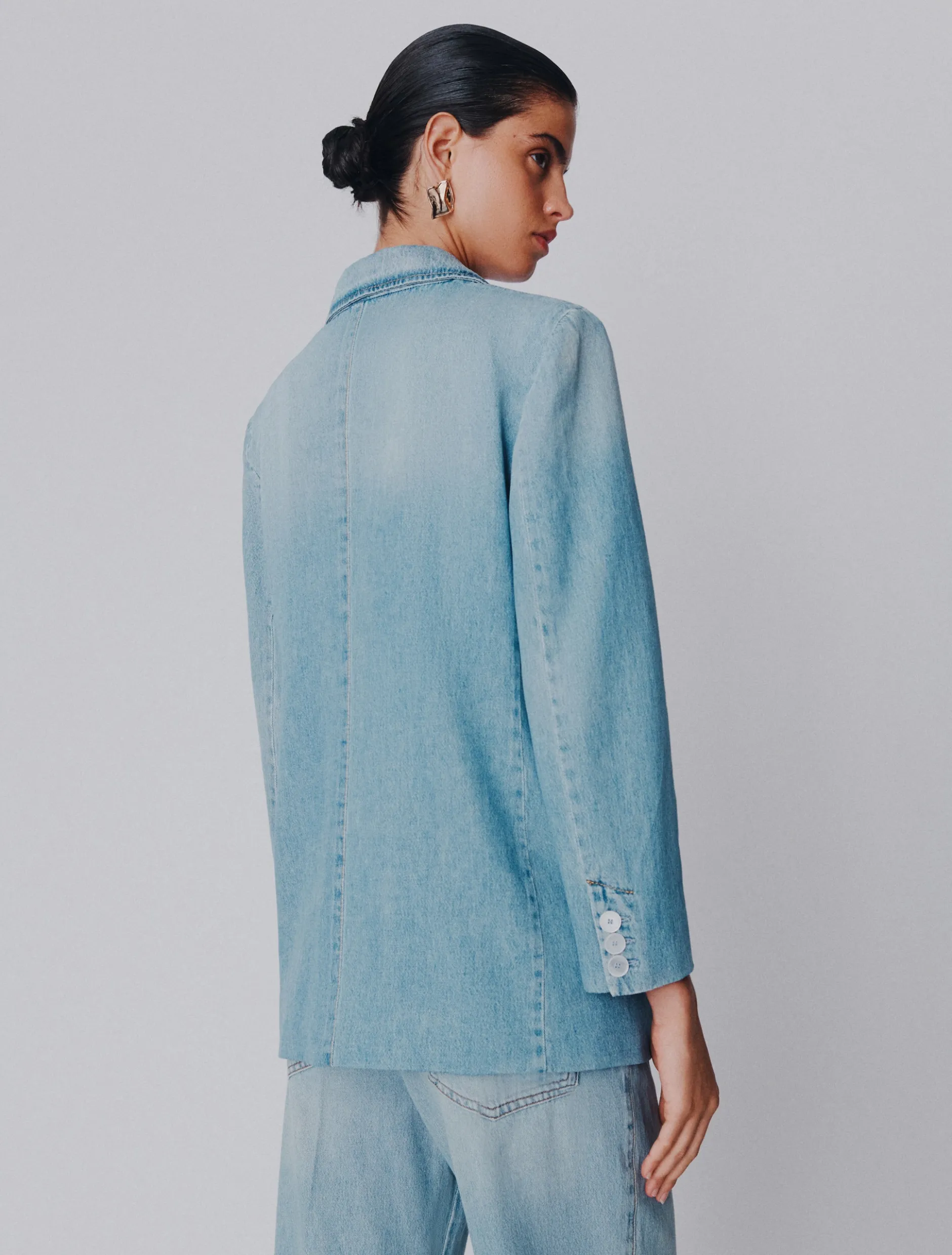 Blazer in denim chiaro - BLUE JEANS