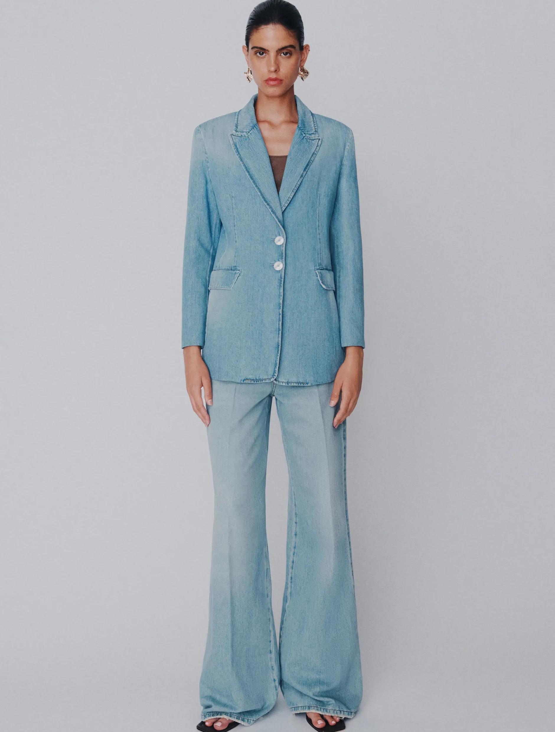Blazer in denim chiaro - BLUE JEANS