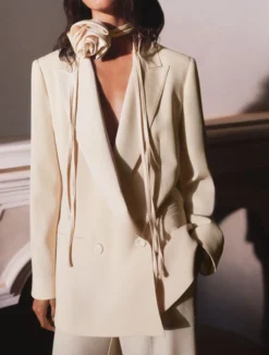 Blazer in envers satin con cintura - CIPRIA