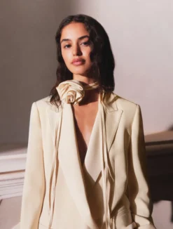 Blazer in envers satin con cintura - CIPRIA