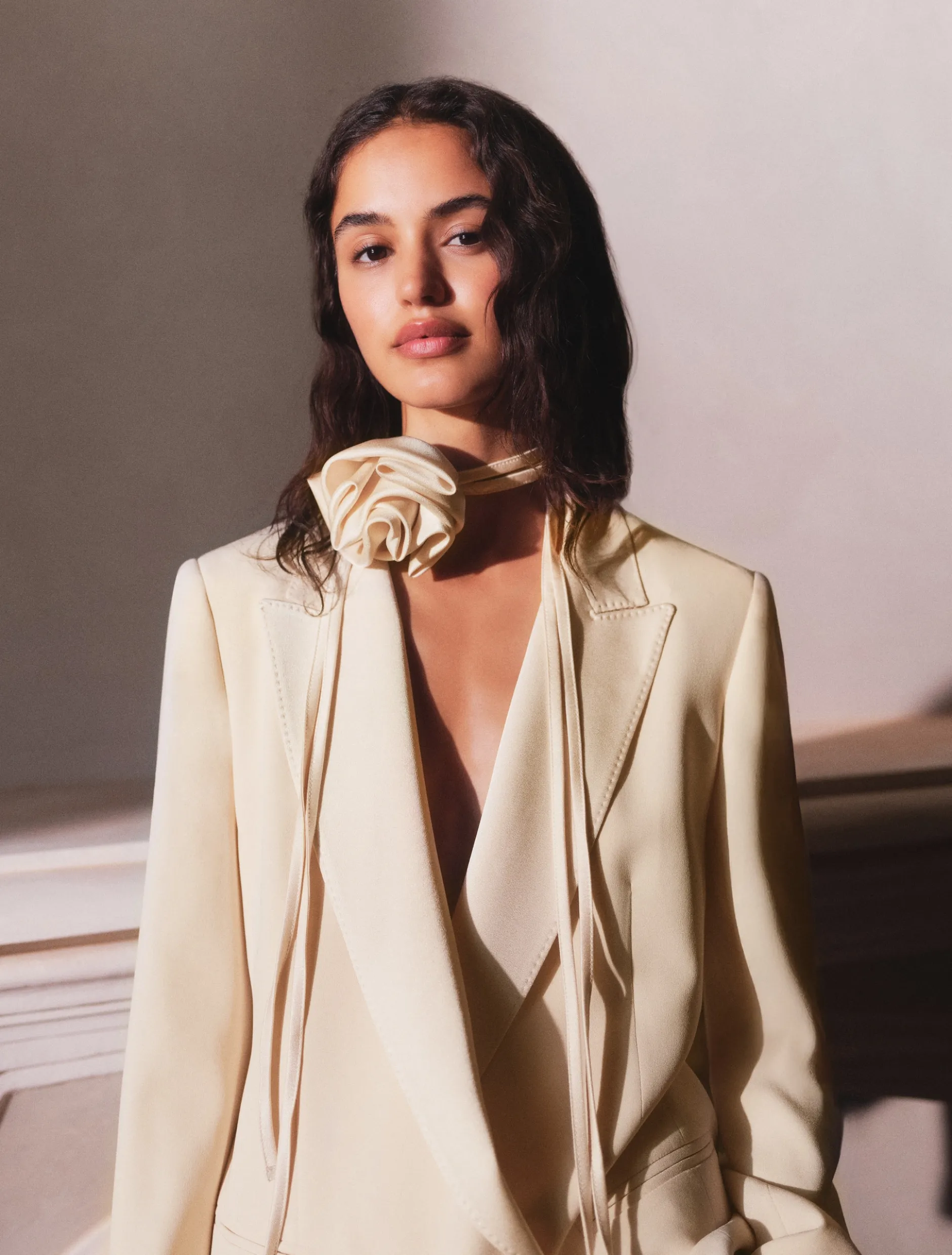 Blazer in envers satin con cintura - CIPRIA
