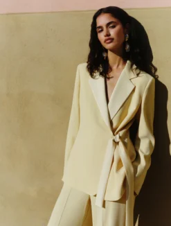 Blazer in envers satin - GIALLO