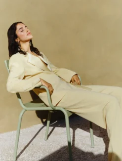Blazer in envers satin - GIALLO