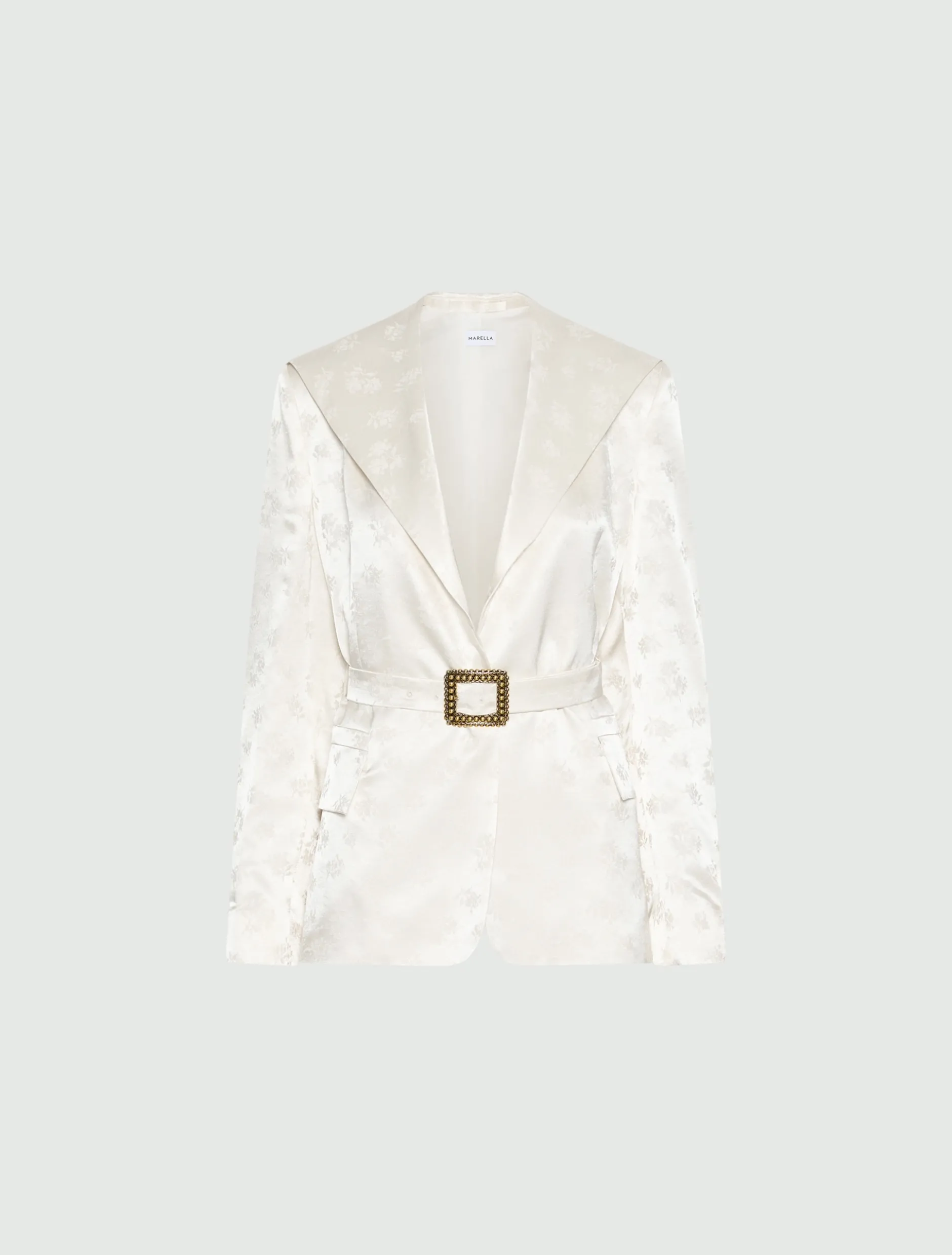 Blazer in jacquard di viscosa - BIANCO LANA