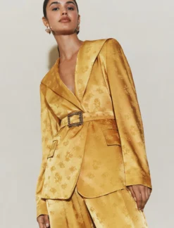Blazer in jacquard di viscosa - ZAFFERANO