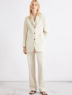 Blazer in popeline di cotone - GHIACCIO