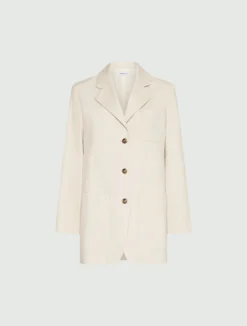 Blazer in popeline di cotone - GHIACCIO