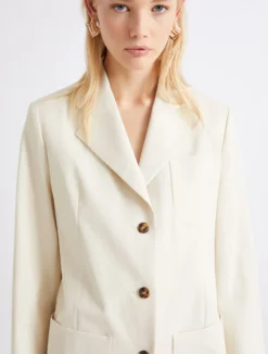 Blazer in popeline di cotone - GHIACCIO