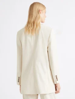 Blazer in popeline di cotone - GHIACCIO