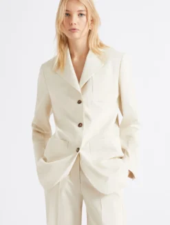 Blazer in popeline di cotone - GHIACCIO