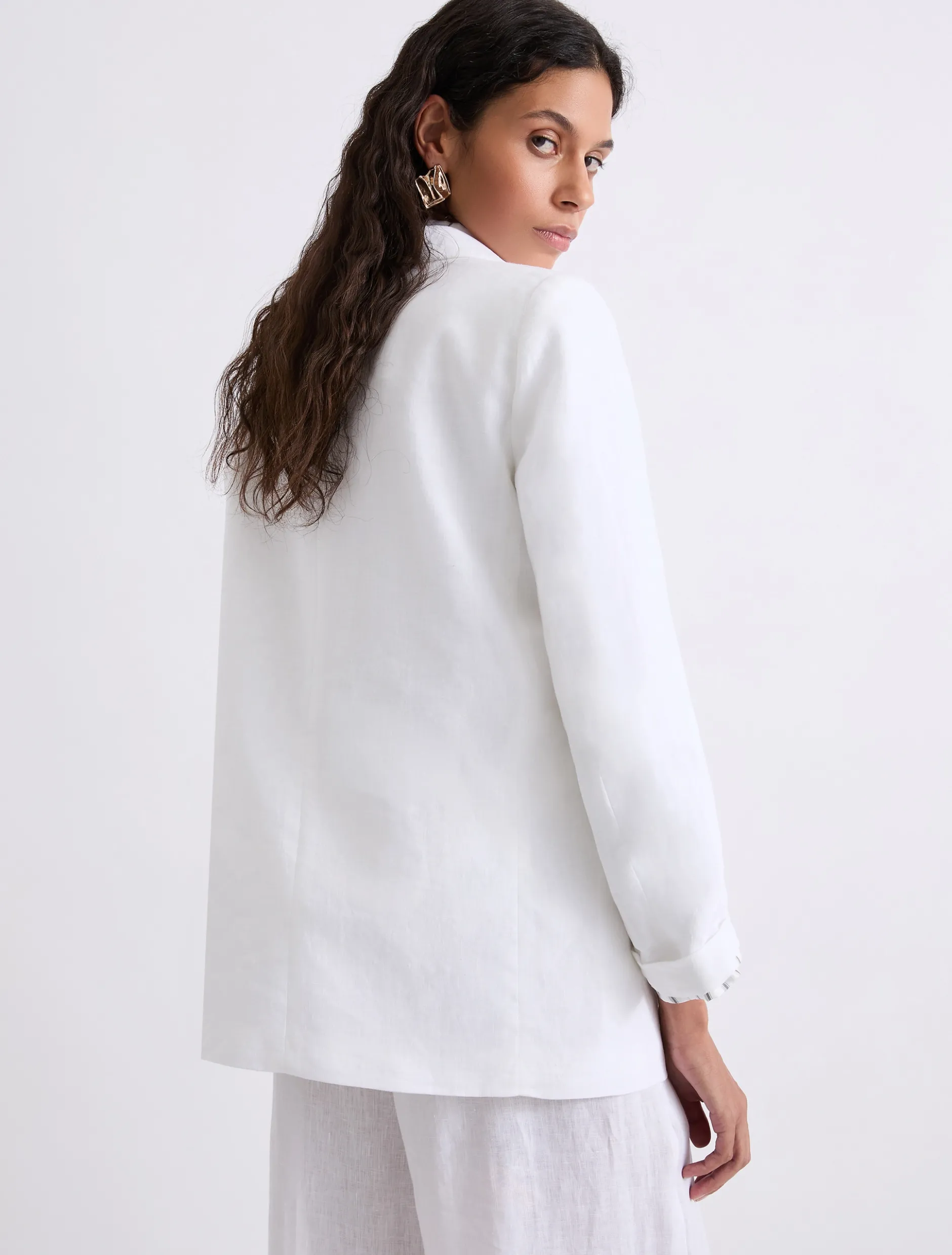 Blazer in puro lino - BIANCO OTTICO