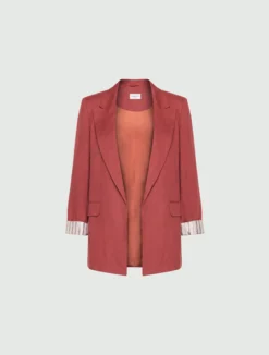 Blazer in puro lino - MATTONE ROSSO