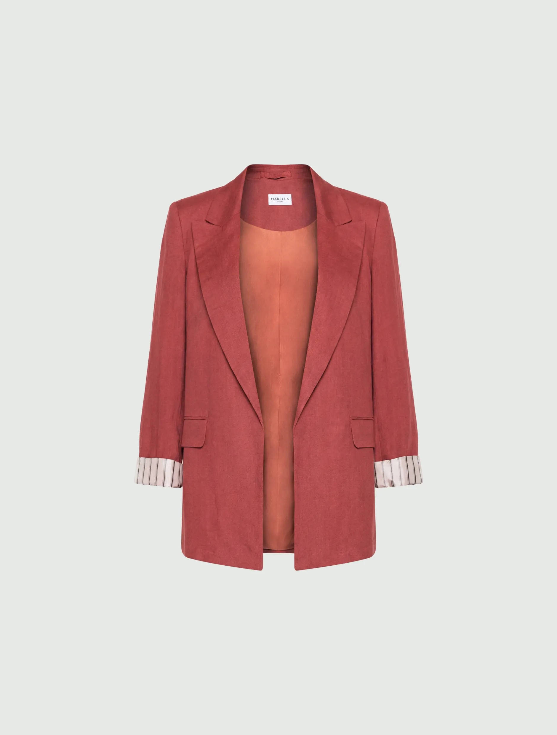 Blazer in puro lino - MATTONE ROSSO