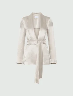 Blazer in raso leggero - NATURALE