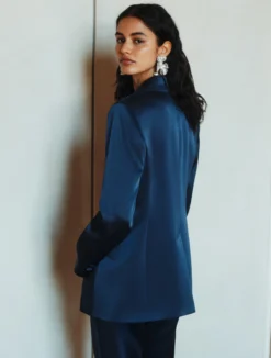 Blazer in satin - BLU