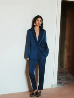 Blazer in satin - BLU