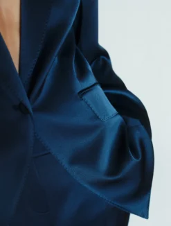 Blazer in satin - BLU